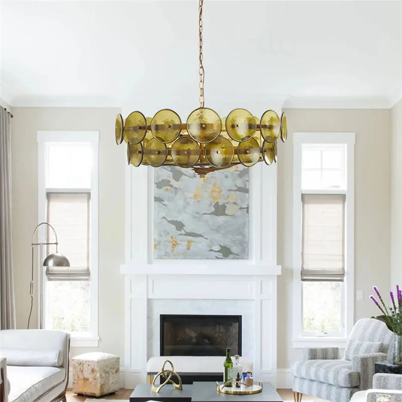 Crystal Pendant Light French Retro Design for Villa Bedroom Living Room