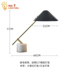 Marble Base LED Table Lamp Black/White, Minimalist Design for Home Office Bedroom