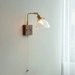 Walnut Wood LED Wall Sconce Glass Rotatable Stair Light Fixtures