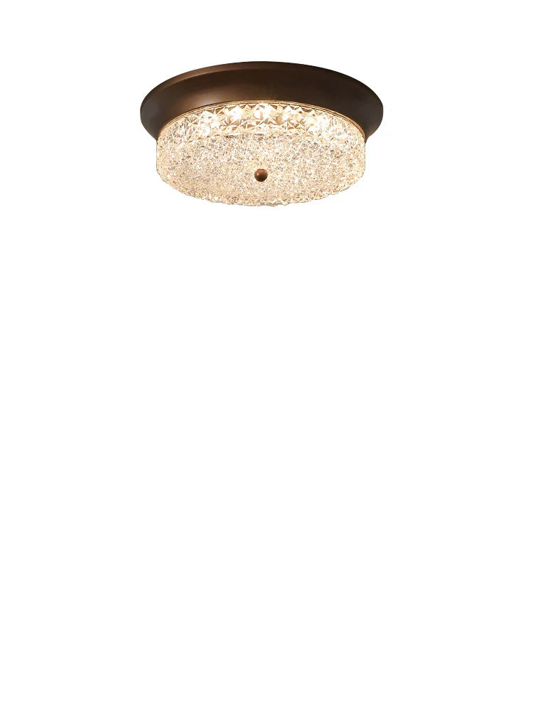 Retro Bronze Glass Ceiling Lamp for Bedroom Living Room Decor