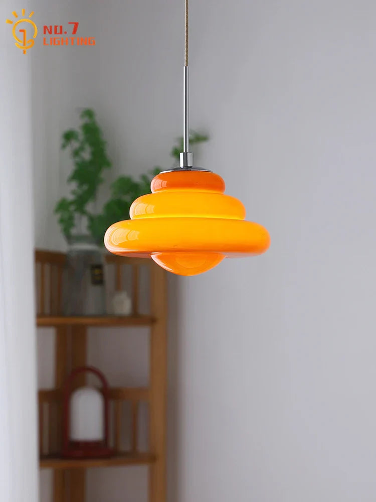 Cream Glass Pendant Lights LED G9 for Girl's Room & Kitchen