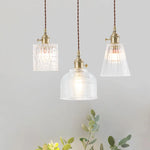 Nordic Style Copper Glass LED Pendant Lights for Living Dining Room