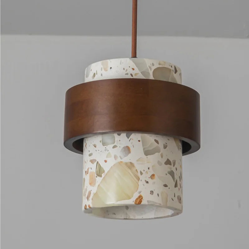 Afralia™ Terrazzo Stone LED Pendant Lamp - Nordic Modern Design