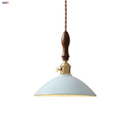 Nordic LED Pendant Light Walnut Wood Dining Room Bar Hang Lamp