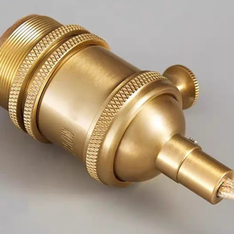 Walnut Wood LED Pendant Light Fixture Glass Hanging Lamp