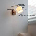 Walnut Ash LED Wall Sconce Rotatable White Glass Stair Light Fixtures