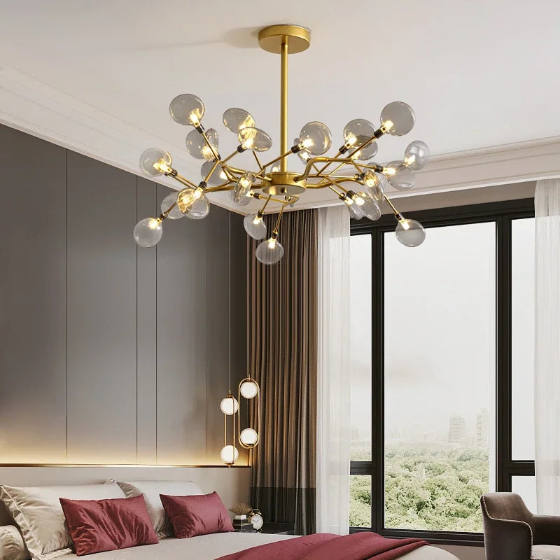 Afralia™ Nordic G4 LED Chandelier: Modern Branch Pendant Light, Gold/Black, Art Decor Lighting