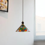 Walnut Wood LED Pendant Lights Colorful Glass Modern Kitchen Luminaira