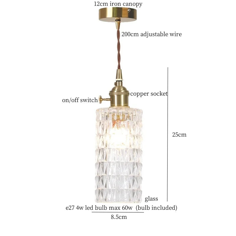 Petal Glass Copper LED Pendant Light- Modern Nordic Design