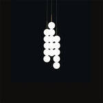 Art Deco LED Glass Pingpong Pendant Light in Gold Chrome Black.