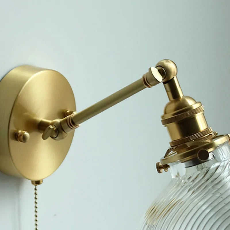 Clear Glass LED Wall Sconce Rotate Up Down, Perfect for Dining Room, Bathroom