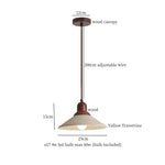 Wood Yellow Travertine LED Pendant Lights for Home Decor & Cafe