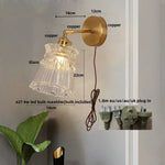 Clear Glass LED Wall Lamp Pull Chain Switch Modern Luxury Home Decor