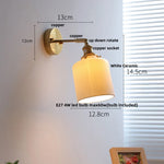Ceramic Canopy LED Wall Sconce Modern Bedroom Light Fixture