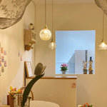 Clear Glass Copper LED Pendant Lamp for Home Decor & Lighting