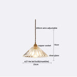 Japanese Style LED Pendant Lamp Copper Glass Hanging Light Fixtures