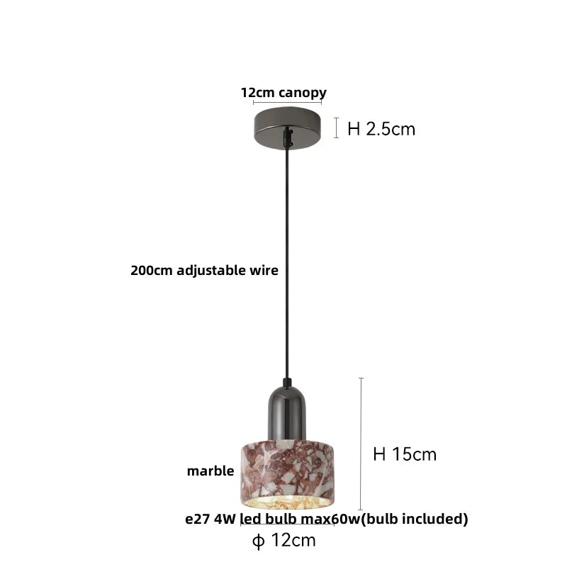 Afralia™ Stone LED Pendant Light Fixture Modern Hanging Lamp Luxury Design