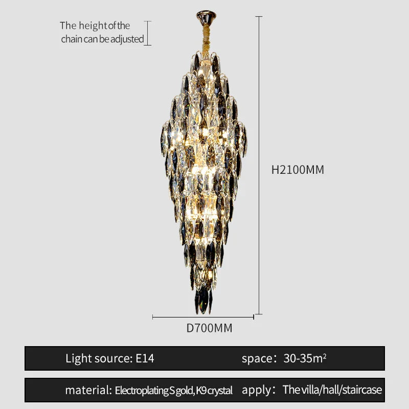 European Duplex Crystal Chandelier for Elegant Luxury Living