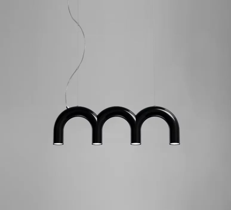 Blue Metal Arch Chandelier Pendant Light - Modern Design for Home Décor