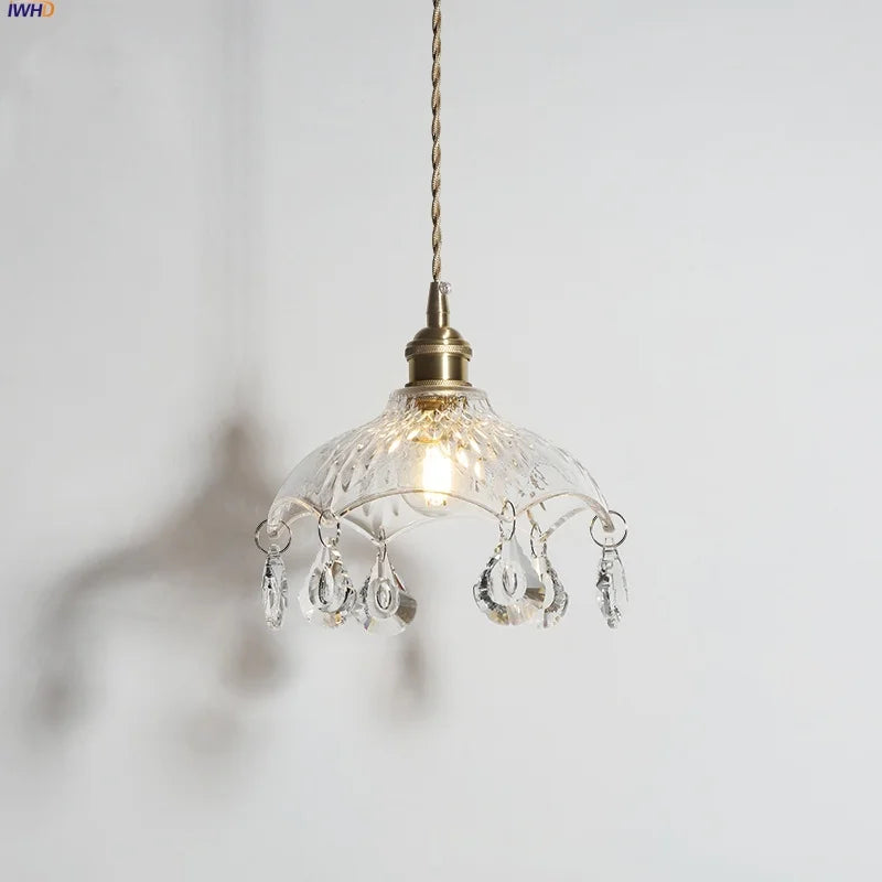 Modern Luxury LED Glass Pendant Lights Adjustable Indoor Home Decor Hang Lamp