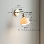 Ceramic Copper LED Wall Sconce Pull Chain Switch Reading Room Bedside Lamp