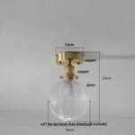 Green Flower Glass LED Ceiling Light Fixture - Nordic Modern Design