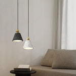 Afralia™ Terrazzo Copper LED Pendant Lamps for Kitchen Loft Bar Living Room