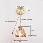 Copper Glass LED Wall Light for Modern Nordic Living Room Bedroom