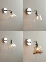 Clear Glass LED Wall Lamp Pull Chain Switch Modern Up Down Rotatable Stair Light Fixtures