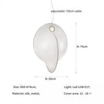 Nordic Silk Chandelier Pendant Lights for Foyer Bedroom Bar, LED Droplight Fixtures