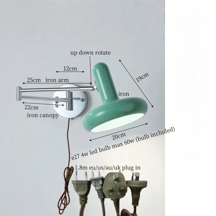 Milky Green LED Wall Sconce - Modern Nordic Iron Art Lamp