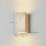 Afralia™ Yellow Travertine Block Stone LED Wall Lamp for Living Room Decor