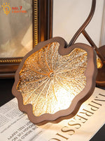 Zen Art Glass Lotus Flower LED Wall Lamp for Bedroom Living Room