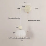 Afralia™ Iron Nordic LED Wall Light Fixture Glass Adjustable Bedside Lamp