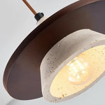Wabi Sabi Yellow Cave Stone Wood LED Pendant Light Fixture