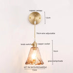 Copper Glass LED Wall Light for Modern Nordic Living Room Bedroom