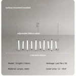 Modern Steel Bar LED Pendant Lights for Kitchen Island, Minimalist Acrylic Hanging Lamp Fixture