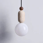 Yellow Travertine Stone Glass LED Pendant Lamp for Children's Room and Living Space