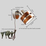 Vintage Iron Wood LED Wall Lamp Swing Arm Aplique Pared