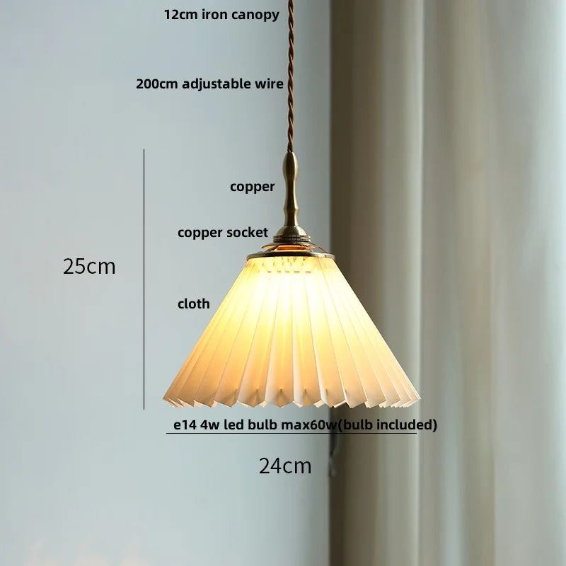 Copper LED Pendant Lamp, Adjustable Wire, Modern Nordic Design