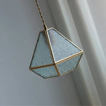 Blue Glass LED Pendant Light Fixture Modern Nordic Wire Hanging Lamp