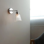 Clear Glass LED Wall Sconce Pull Chain Modern Light Fixtures
