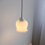 White Glass LED Pendant Light Nordic Modern Adjustable Hanging Light