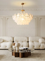 French Chandelier Garden Light with K9 Crystal | Elegant Pearl Shell Design
