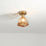 Amber Glass LED Ceiling Lights Modern Home Lighting Copper Socket