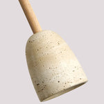 Yellow Travertine LED Pendant Light - Modern Nordic Wood Hang Lamp