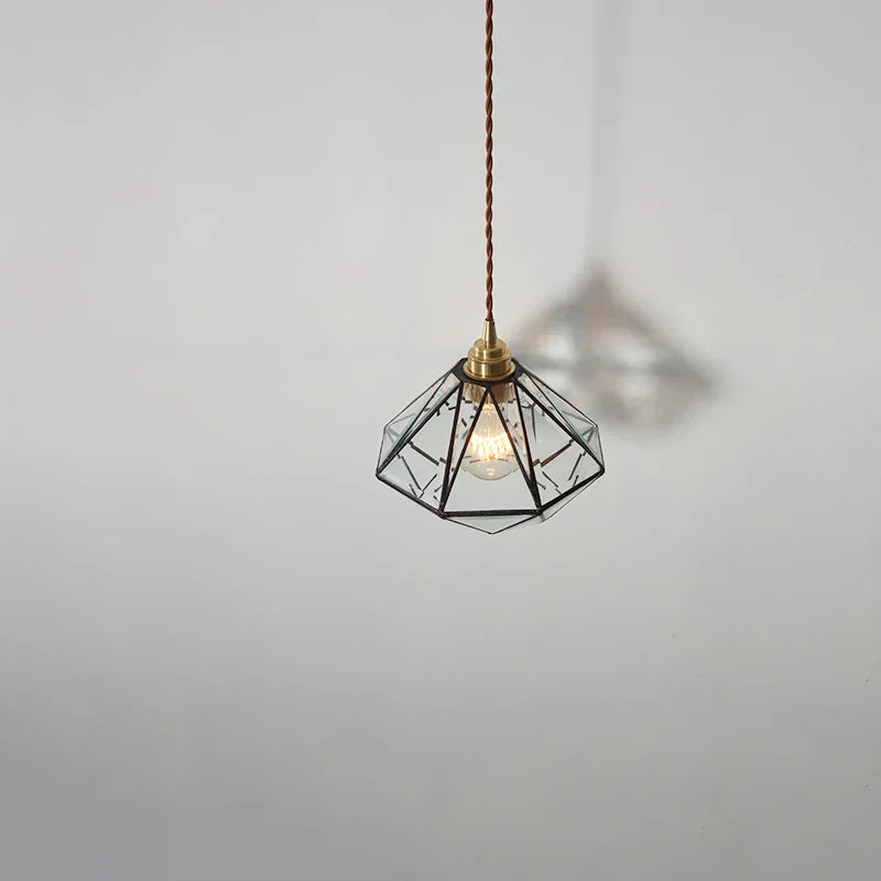 Glass LED Pendant Lamp: Handmade Japanese Style Adjustable Hanging Light Fixtures