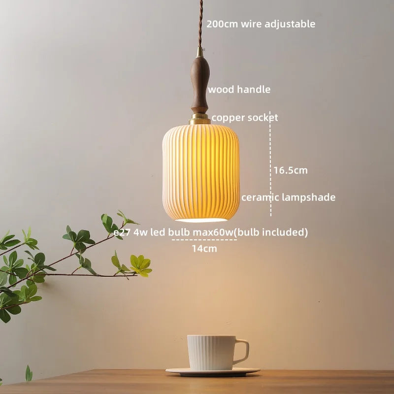 Ceramic LED Pendant Light Nordic Modern Hanging Lamp for Home Decor