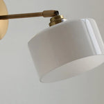Modern White Glass Wall Sconce LED Lamp Rotates Up Down for Bathroom Stair Mirror