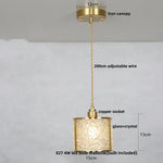 Glass Crystal LED Pendant Light - Adjustable Luxury Fixture for Kitchen, Foyer, Bathroom